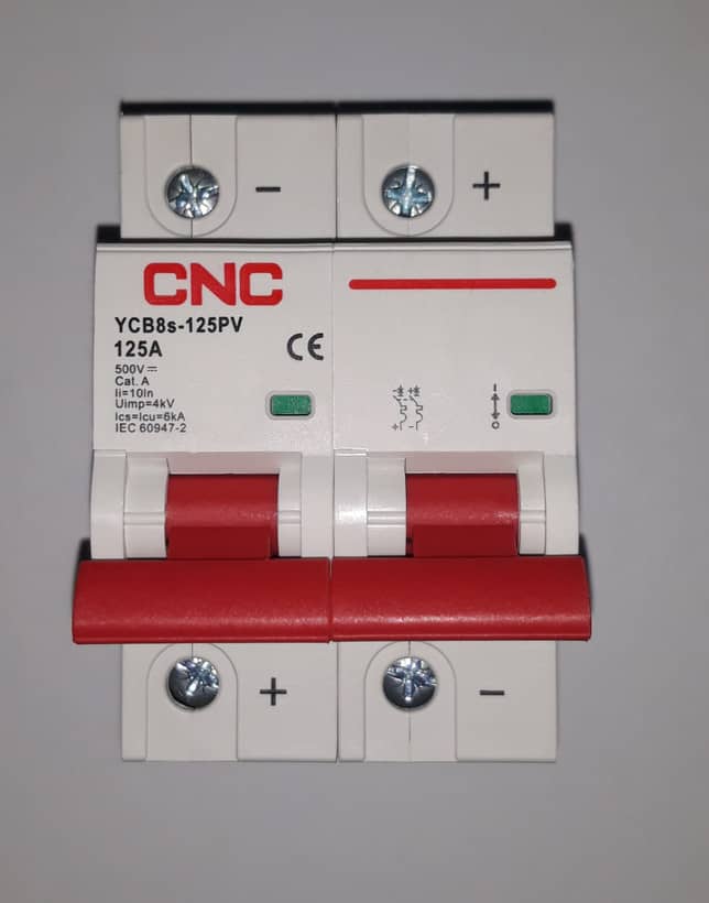 فیوز مینیاتوری 125 آمپر 2 پل DC  برند CNC